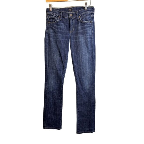 Citizens of Humanity Perfect Slim Fit Low-Rise Straight Leg Jeans Sz 25 EUC Dark - Picture 1 of 13